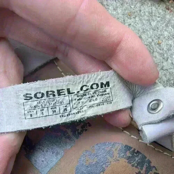 Strappy sorel grey leather toe sandals size 8 - Picture 5 of 6